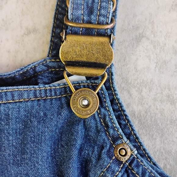 Vintage Liz Claiborne Blue Denim Overall Dress Size 10 Patch Pockets‎ 90s Modest - Picture 6 of 10